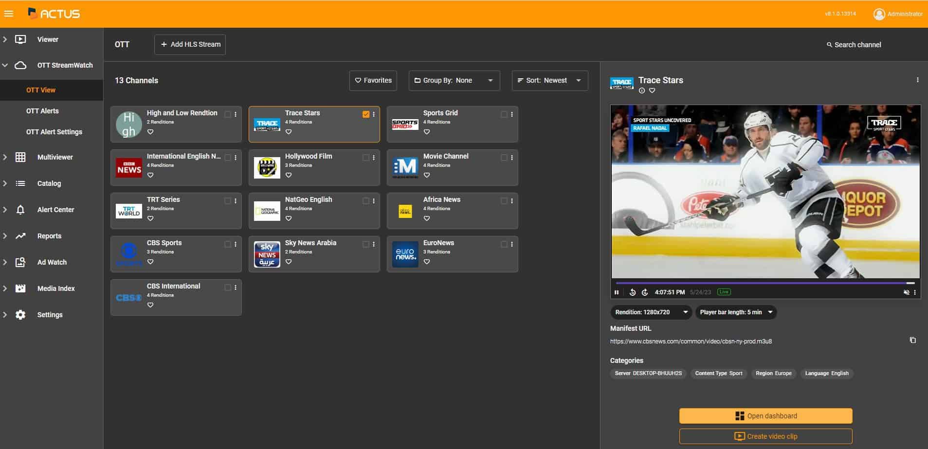 OTT StreamWatch View