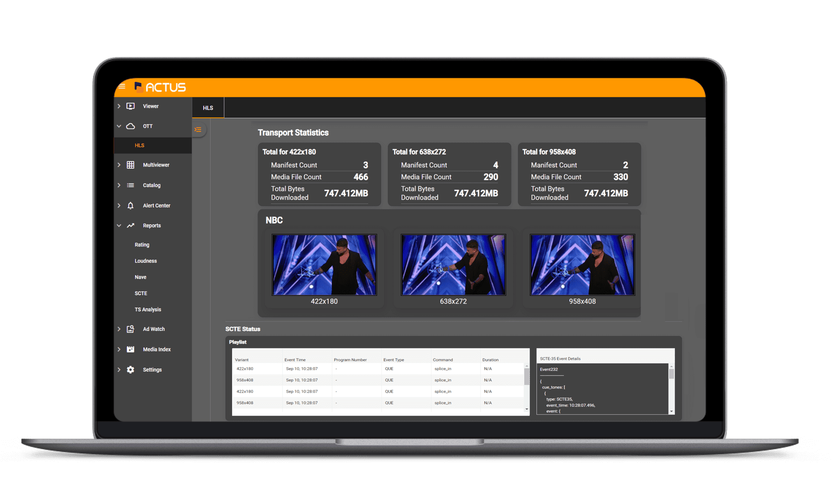 OTT Transport Statistics and SCTE OTT Monitoring and SCTE