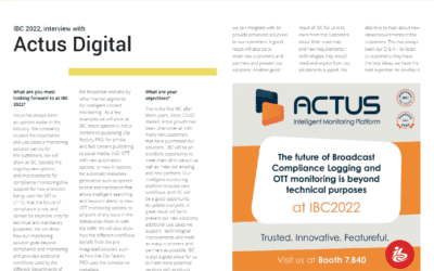 TM Broadcast : IBC 2022, Interview with Actus Digital